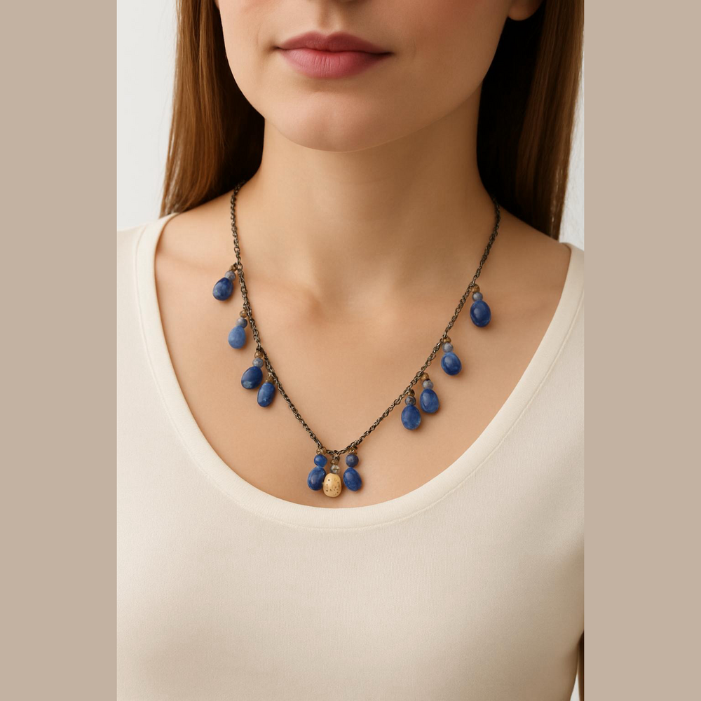 Brooks Brothers Blue and Gold Necklace